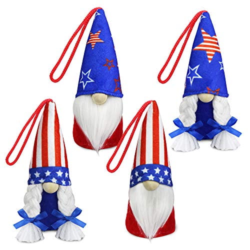 4th of July Hanging Ornaments Handmade Plush Patriotic Gnomes Decorations for Independence Day Veterans Memorial Day or Home Office Decor 8 Pieces Independence Day Gnome 4th of July Hanging Ornaments Handmade Plush Patriotic Gnomes Decorations for Independence Day Veterans Memorial Day or Home Office Decor 8 Pieces Independence Day Gnome